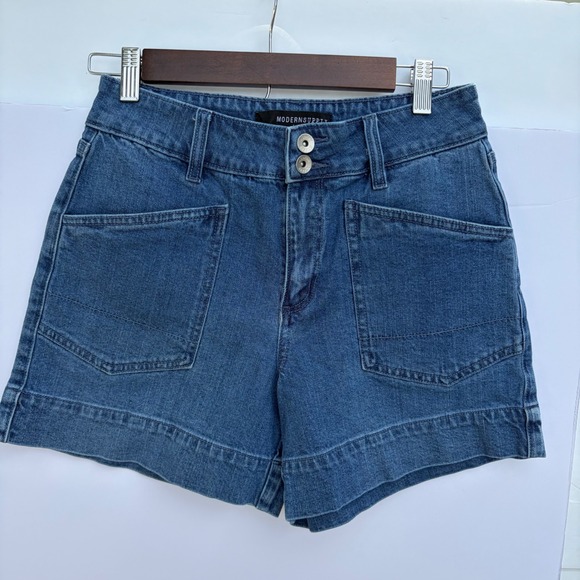 Modern Supply by Sanctuary Pants - Modern Supply by Sanctuary Women Blue Denim Utility Shorts KMP241XR5 Size 27